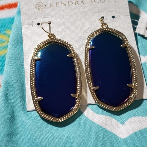 Kendra Scott Danielle reversible iridescent & black New!!!! Rare HTF‎ - Picture 3 of 9